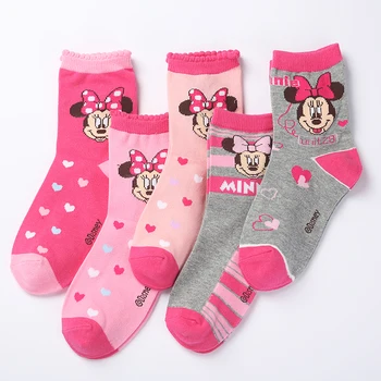 

Disney Socks Kids Mickey Mouse Cute Pink Baby Girl Socks 5 Pairs/Lot Spring Disney Socks Boys Suitable for 2-12Y Children`s Sock