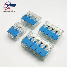 Электрические зажимы проводки PCT-222 синие бытовые Проводные соединители быстрые клеммы для подключения проводов push-in клеммный блок