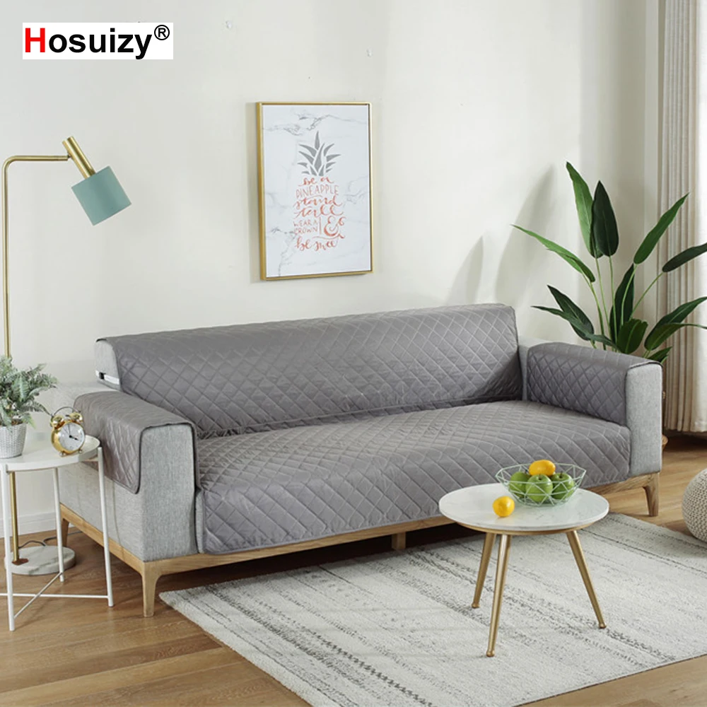 

Waterproof Sofa Protector Pet Sofa Cover Solid Color Anti-slip Cloth Quilting Seam Dog Cat Slipcovers for Couch Living Room Home