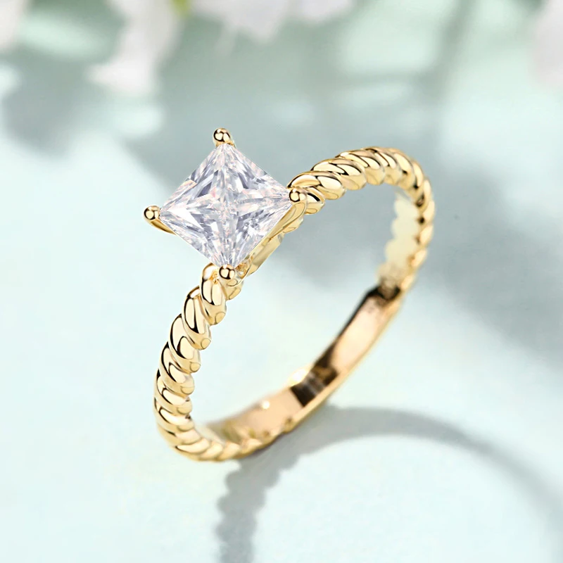 18K Золотое кольцо 1ct D Цвет VVS Moissanite кольцо обручальное кольцо с национальным сертификатом D06