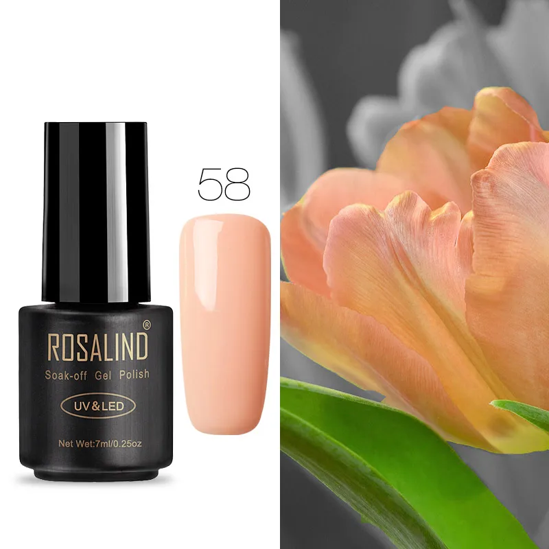 RA58 ROSALIND Гель-лак для ногтей Полупостоянный УФ для ногтей все для маникюрной основы верхнее покрытие Гель-лак для ногтей Лучший лак гель - Цвет: RA58