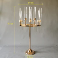 9 Heads Metal Candlestick Candelabra Candle Holders Stands Wedding Table Centerpieces Flower Vases Road Lead Party Decoration 4