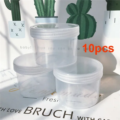A 10pcs Happy Monkey, 20 шт./лот, контейнер для слизи, 200 мл, новинка, пластиковая коробка для хранения, для пушистого облака, прозрачная глина для слизи - Цвет: A 10pcs