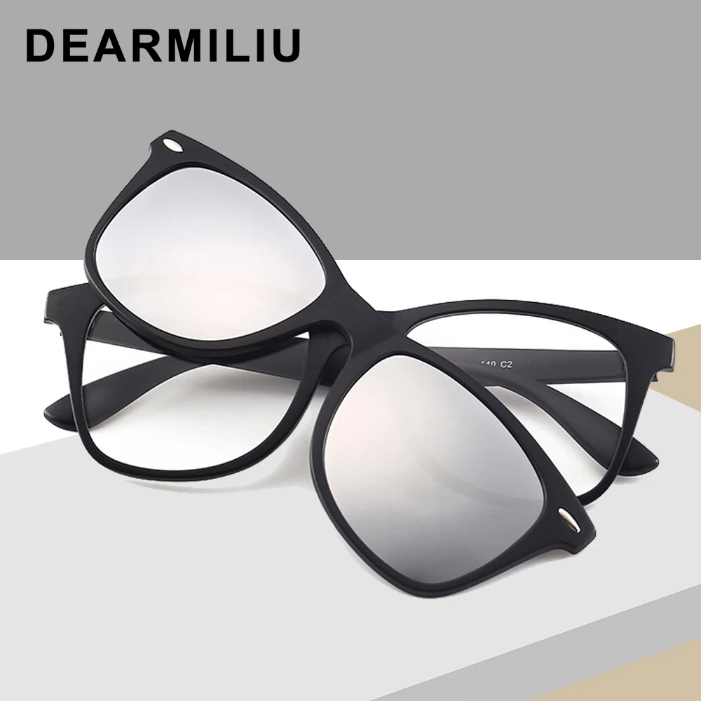 Женские и мужские солнцезащитные очки DEARMILIU трендовые с овальной оправой клипсой