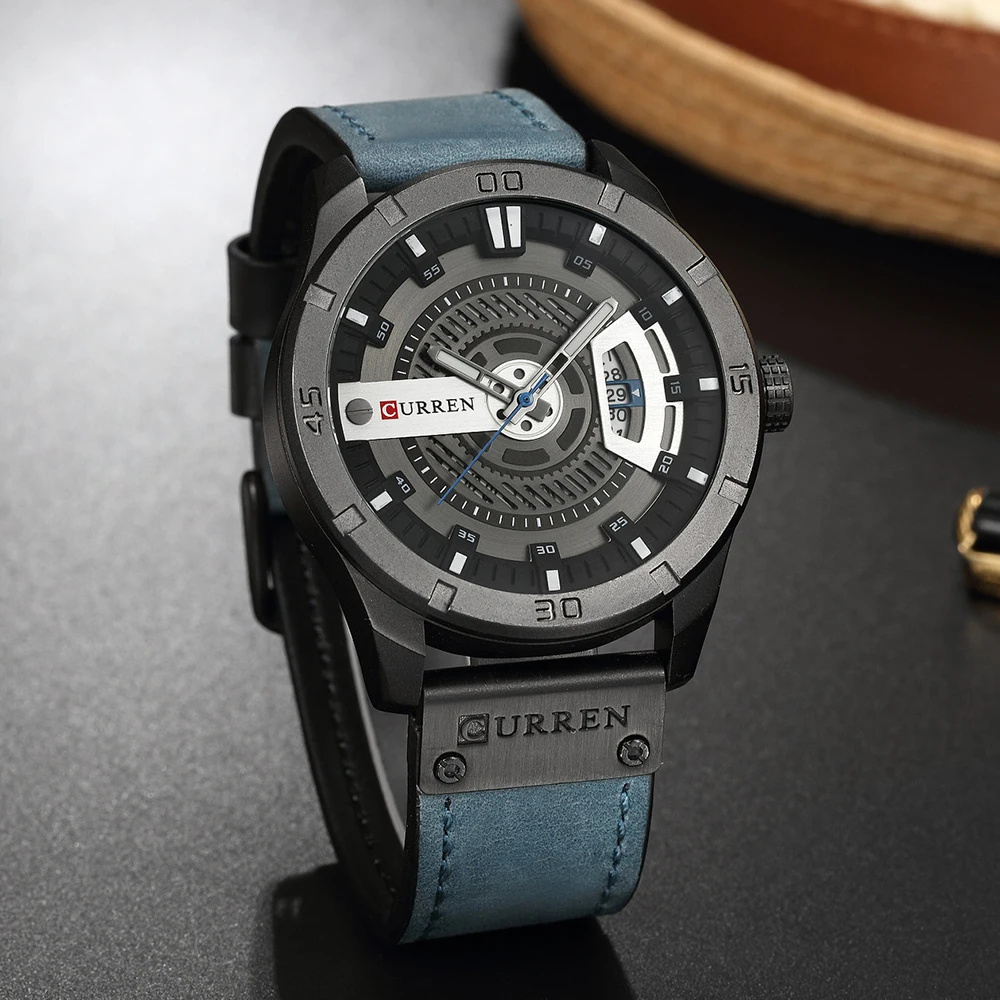 

Males Casual Sport Military Watches for Men Top Brand Luxury Leather Wrist Watch Man Clock Fashion Chronograph Quartz Wristwatch