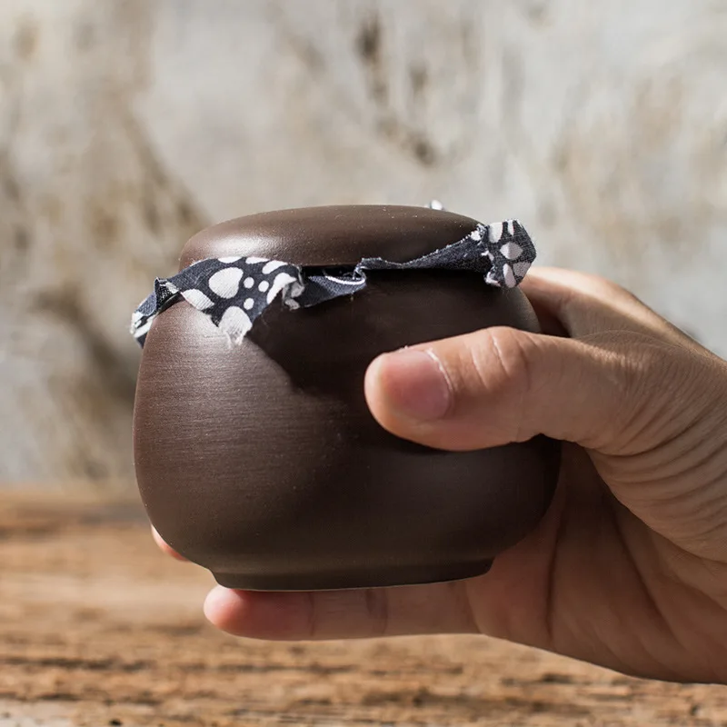 Китайский стиль фиолетовый песок чай Caddy маленький мини портативный Пуэр зеленый чай герметичные банки банка для специй резервуары для хранения путешествия чай лист коробка