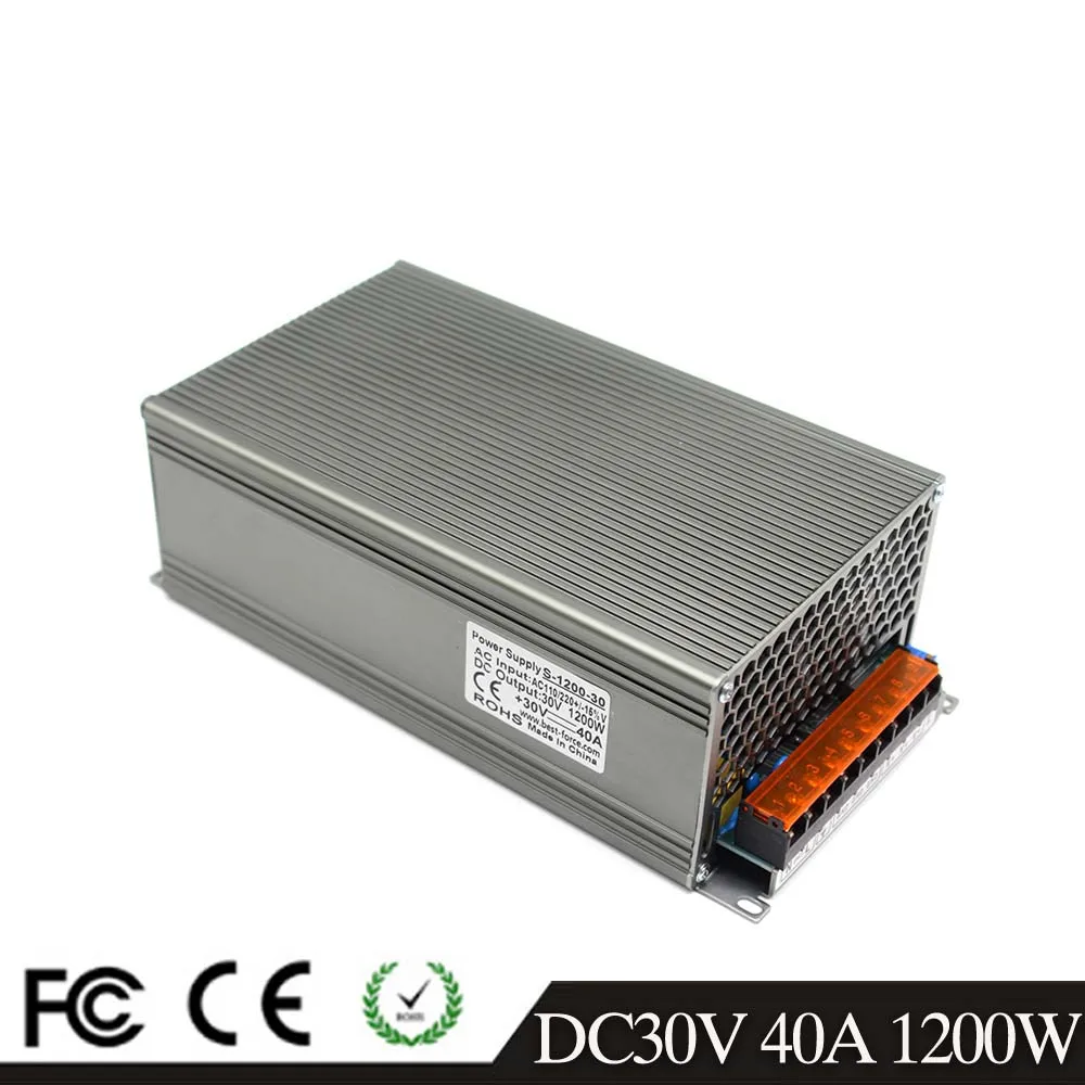 110V 220V AC к DC 30V адаптер питания Трансформатор 1200W 40A DC30V блок для CCTV радио моторов