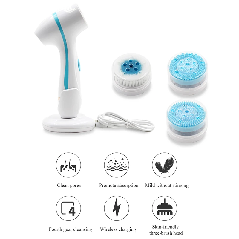 Cleansing Brush Sonic Nu Face Spin Brush Set Galvanica Facial Spa System For Skin Deep Cleaning Remove Blackhead Device Sonic Nu