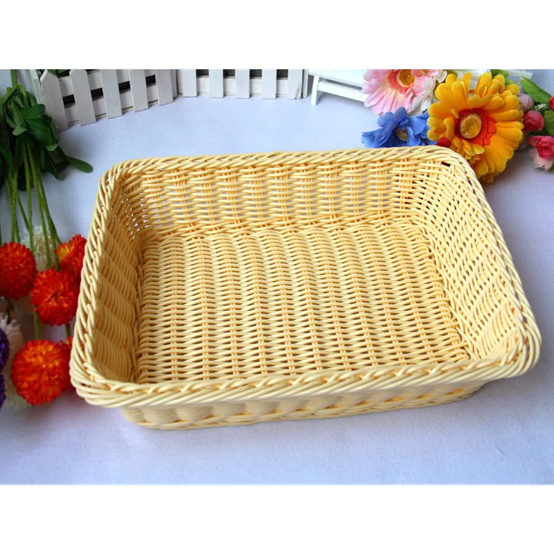 Прямоугольная корзина с узором из ротанга, корзина для хлеба, домашний декор, M PP BoxSet
