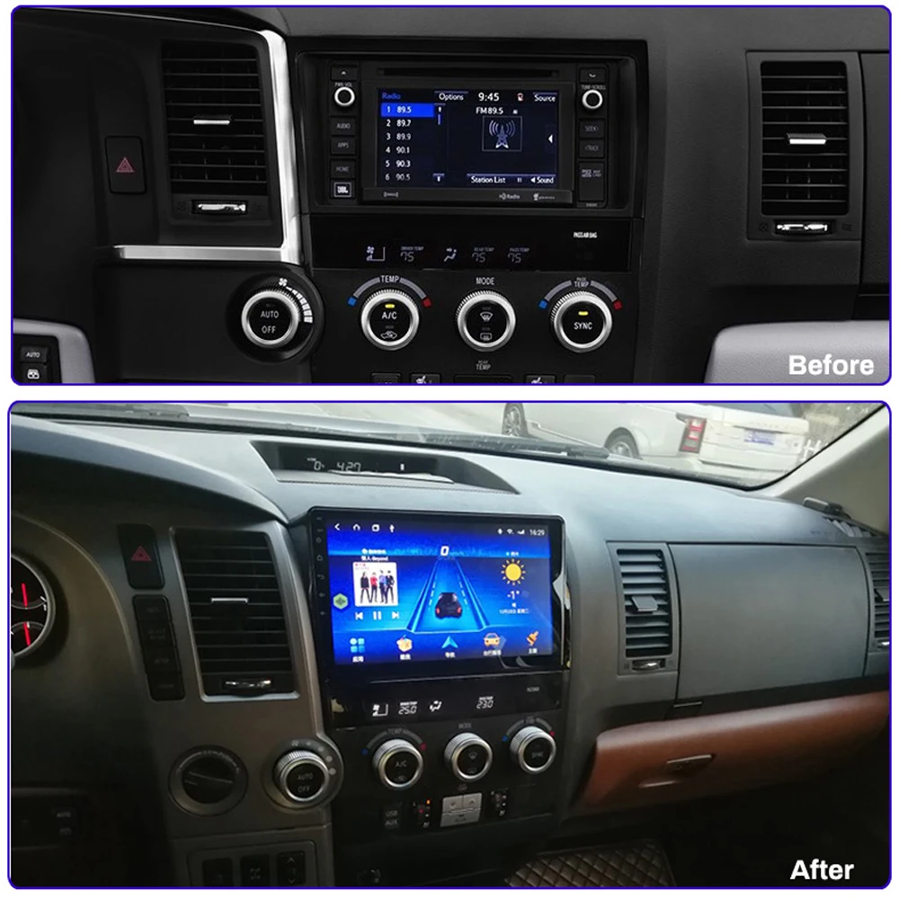 Автомагнитола для Toyota Tundra 2007-2013 Sequoia 2008- мультимедийный плеер Поддержка FM carplay SWC wifi мульт-язык Android 8,1