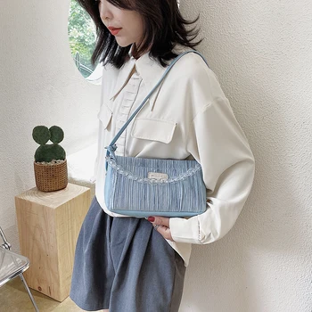 

Chic Women Splicing Crossbody Handbags Classic Texture Delicate Creative Simple PU Leather Clear Chain Shoulder Bags