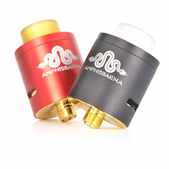 

Amphisbaena RDA 2 PEI Drip Tips Gold Plated Deck 3 Styles 24mm Atomizer with Bottom Side Airflow E-cig Rebuildable Dripper Tank