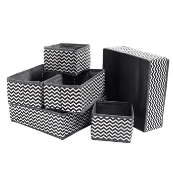 

Wave Pattern Portable Storage Case Set Foldable Underwear Container Drawer Dividers Toys Classify Ties Home Socks Non Woven