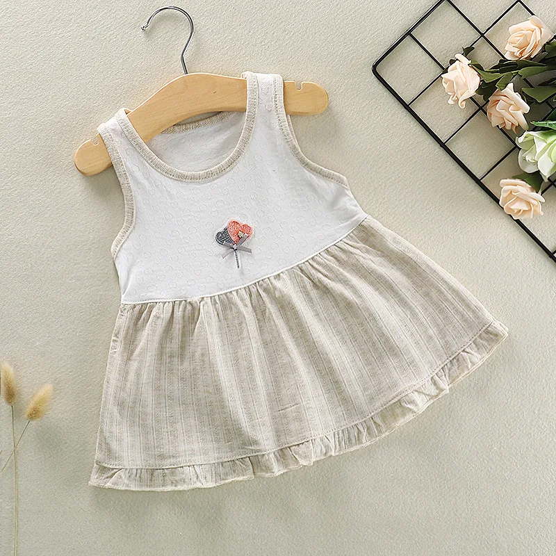 In The Summer Of 2019 New Children's Pure Cotton Vest Dress Baby Girls Kids Toddler Leisure Beach | Детская одежда и обувь