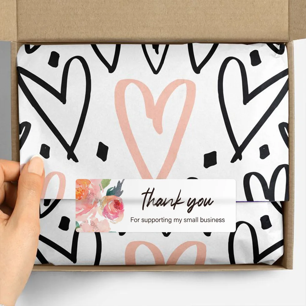 120Pcs Danke Aufkleber Dieses Paket Ist Glücklich, Sehen Sie Zu Aufkleber für Kleine Business Rechteckige Schreibwaren Dichtung etiketten – Detail 37