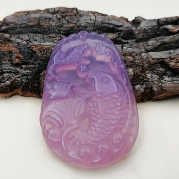 

Hot Sale Pink Agate Chalcedony Fish Brand Hibiscus Chalcedony Pendant Factory Direct Sale