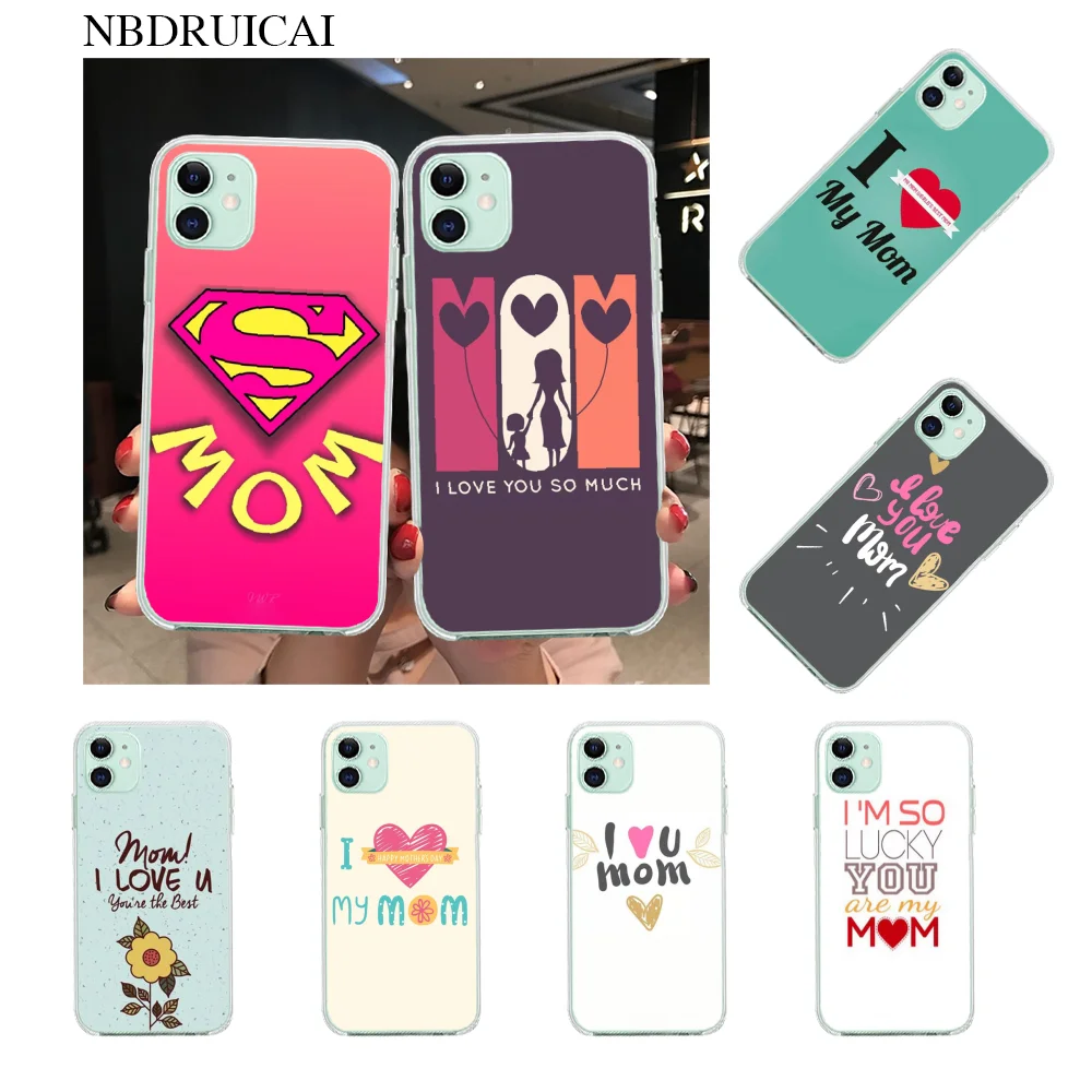 NBDRUICAI I love my super MOM fundas чехол для телефона с принтом сделай сам iPhone 11 pro XS MAX 8 7 6 6S Plus X 5S