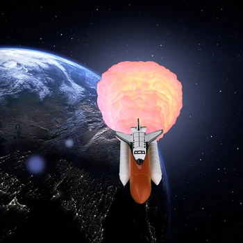 

2019 Newest 3D Print Space Shuttle Lamp NIght Light For Space Fans Moon Lamp Rocket Lamp As Room Decoration shuttle lamp