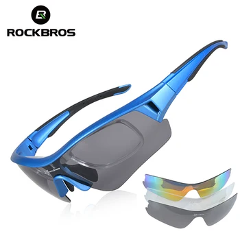

ROCKBROS Polarized Cycling Sunglasses UV400 Professional Bicycle Bike Riding 3 Lens Eyewear with Frame for Shortsighted Lens