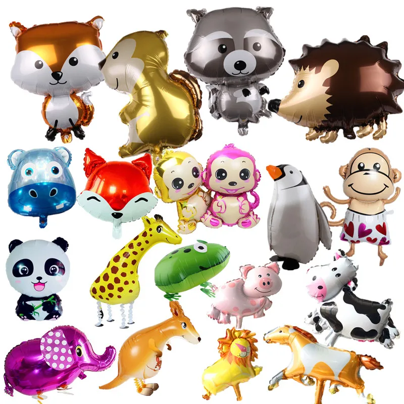 1 шт. воздушные шары из фольги в виде животного день рождения свадьбы леса