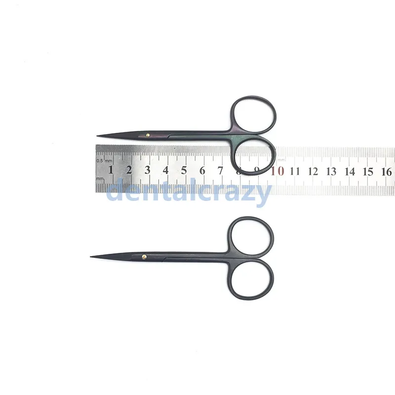 11,5 см стоматологические инструменты черные ручки глазные ножницы Вольфрам углеродистой стали фарфор PFM офтальмологической хирургии ножницы