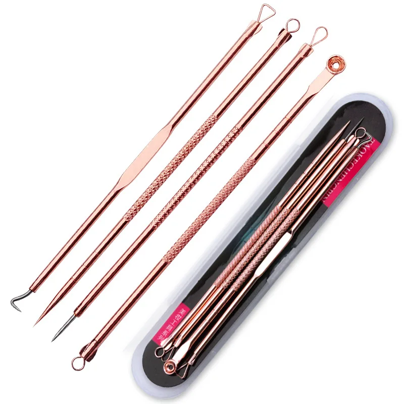 

4 pcs/Set Acne Blackhead Pimple Treatment Pin Kits Comedone Pin Needle Tool Comedones Extractor Set