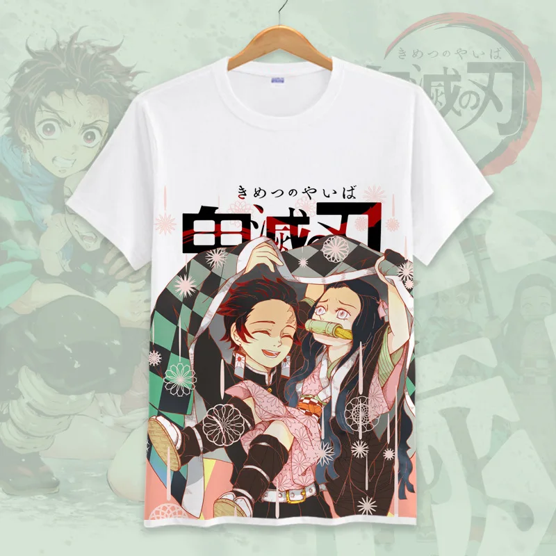 Kawaii Anime Demon Slayer T Shirt Women Men Kamado Kimetsu No Yaiba Graphic Tees Tanjirou Unisex Tops Funny Tshirt Male custom t shirts