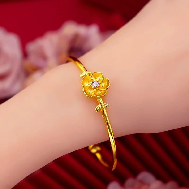 Shop Beautiful Gold Bracelet for Brides in Flower Designs for Weddings Rose Gold Finish