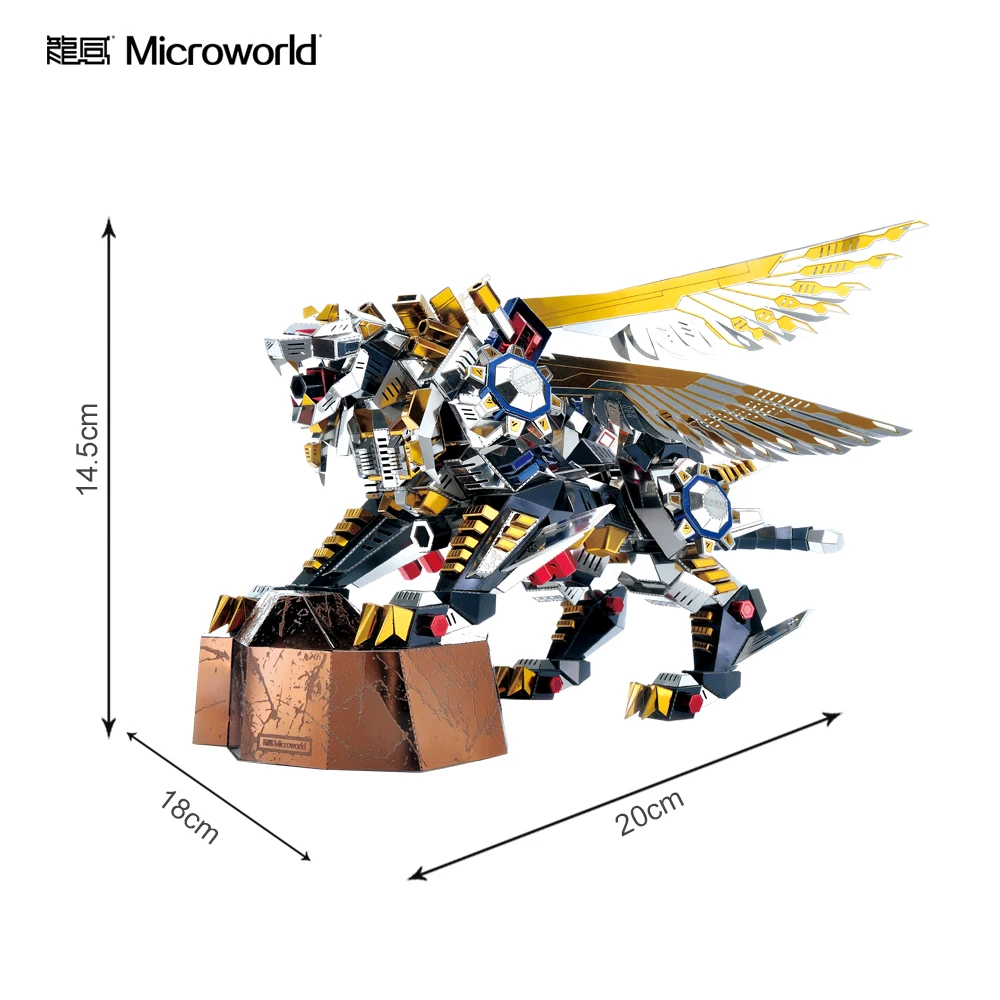 Microworld 3D металлическая головоломка Фигурка Игрушка Летающий Тигр модель обучающая головоломка 3D комплекты моделей образование подарок игрушки для детей