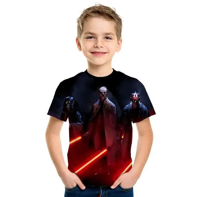 Звездные войны 3D imprimir bien de los hombres/las nias Топы Camiseta de manga corta Caballero Jedi imprimir nios camiseta de moda - Цвет: NT-681