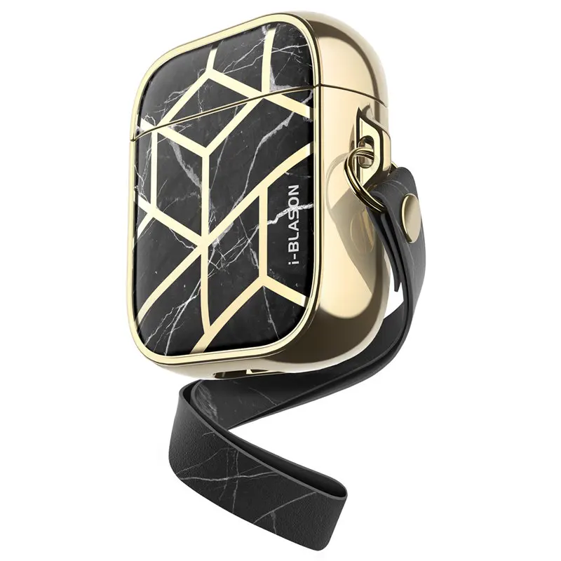 Marble Black I-BLASON Cosmo чехол для Airpods, защитный стильный мраморный чехол на 360 градусов, совместимый с AirPods 1st/2nd - Цвет: Marble Black