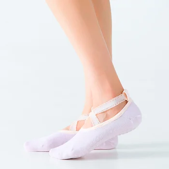 

Women Lace Breathable Pilates Socks Silicone Anti Slip Bandage Ballet Dance Cotton Sports Sock Backless Fitness Yoga Socks