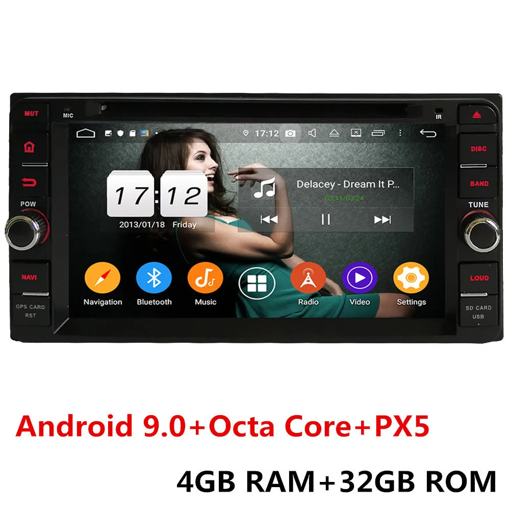 Klyde 4G Android 9,0 Восьмиядерный 4 Гб+ 64 Гб BT DSP автомобильный DVD мультимедийный плеер для Toyota Avanza Fortuner 4runner Sequoia FJ Cruiser - Цвет: 4GB RAM x 32GB ROM