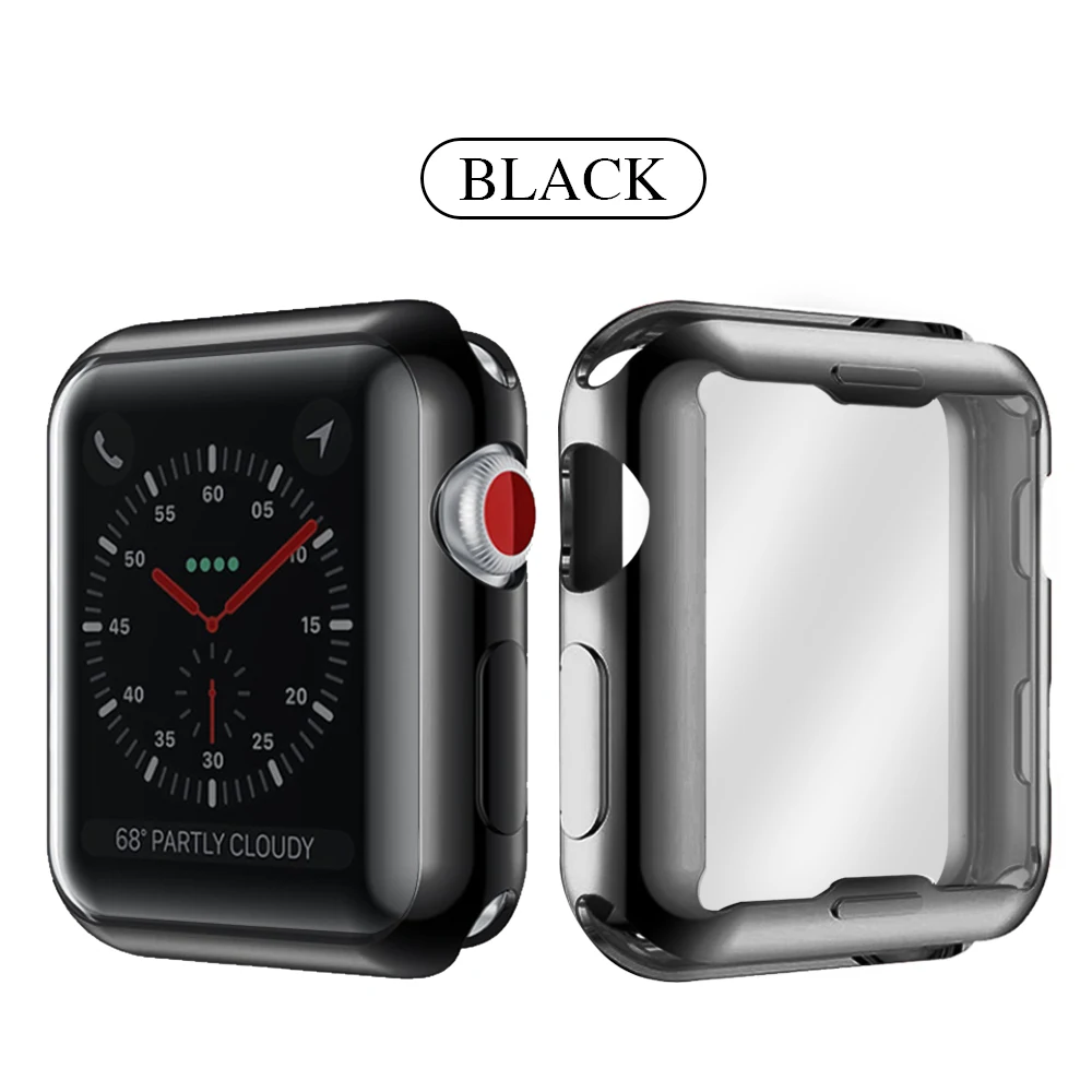 Тонкий чехол для Apple Watch 360, чехол для 5, 4, 3, 2, 1, 42 мм, 38 мм, мягкая прозрачная защитная пленка из ТПУ для iWatch 5, 44, 40 мм, аксессуары