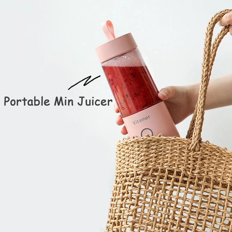 mini liquidificador de suco garrafa de suco portátil recarregável com usb ferramenta de frutas com vitamina saudável