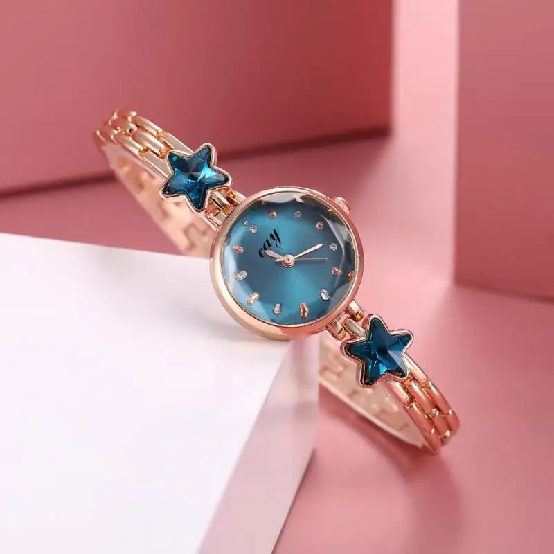 Ins Harajuku стиль девушка Корейский простой Lucky Star браслет часы тренд пентаграмма кварцевые женские часы