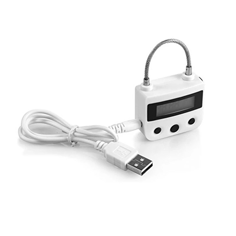 

99 Hours USB Rechargeable Time out Padlock Max Timing Lock Digital Timer Alarming Padlock with LCD Display Screen