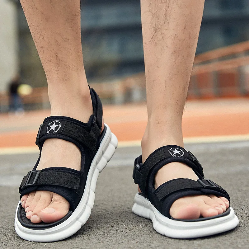 Summer Sandals Men's Fashion Men's Student Sports Sandals Breathable Summer Soft Bottom Beach Shoes Men Couple's Slippers