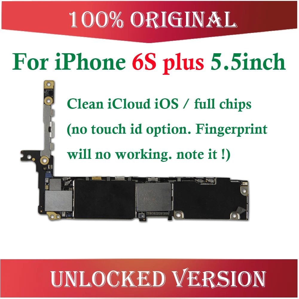 16 Гб/64 Гб/128 ГБ оригинальная разблокированная материнская плата для iphone 6s Plus с/без Touch ID Логическая плата для iphone 6s 5,5 дюймов