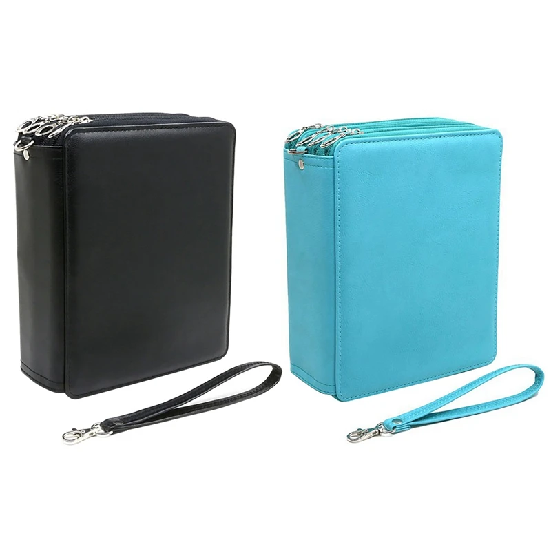 168 Slots Super Large Capacity Pen Bag with Zipper Strap for Watercolor Pencils Pen Bag
