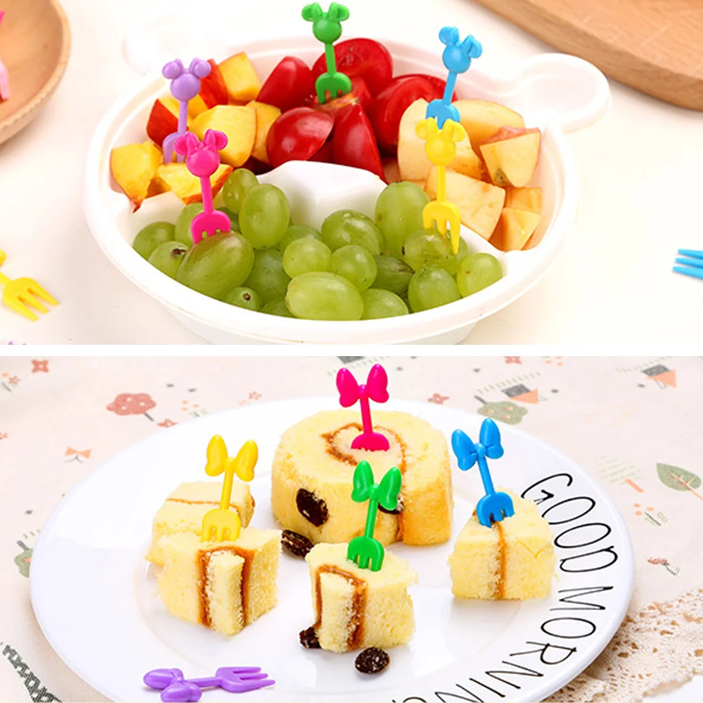 Reusable 10 Forks Cartoon Fruit Fork Food Dessert Picks Forks Decorative Tools
