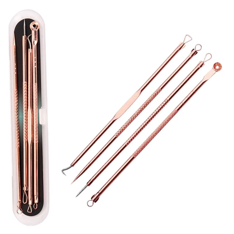 4 шт./компл. иглы для акне розового золота из нержавеющей стали удаления угрей