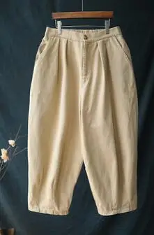 Осенние женские брюки из хлопка однотонные женские брюки свободные повседневные женские брюки большого размера YoYiKamomo - Цвет: 1