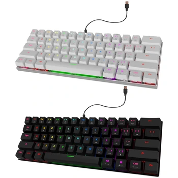 

MOTOSPEED 60% Mechanical Gaming Keyboard with Red Switch 61 Keys RGB Backlit Gaming Keyboard for Laptop