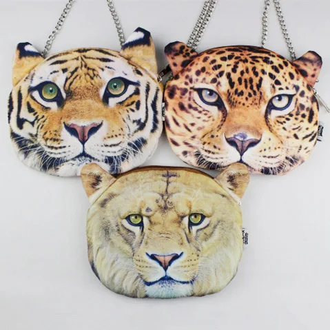 

Tiger Lion Leopard Bag with Chain Shoulder Bag Leisure Bag Cartoon Animal 3D Digital Printing Personalized & Creative WOMEN'S Ba