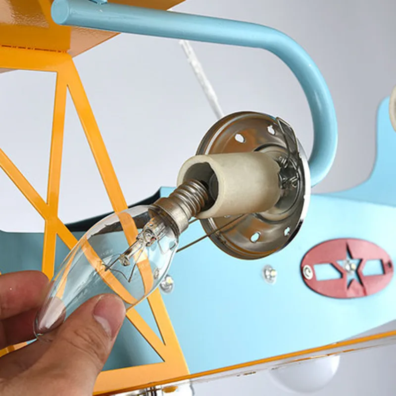 Super bright air plane droplight creative cartoon character boy bedroom of children room the lamps that shield an eye