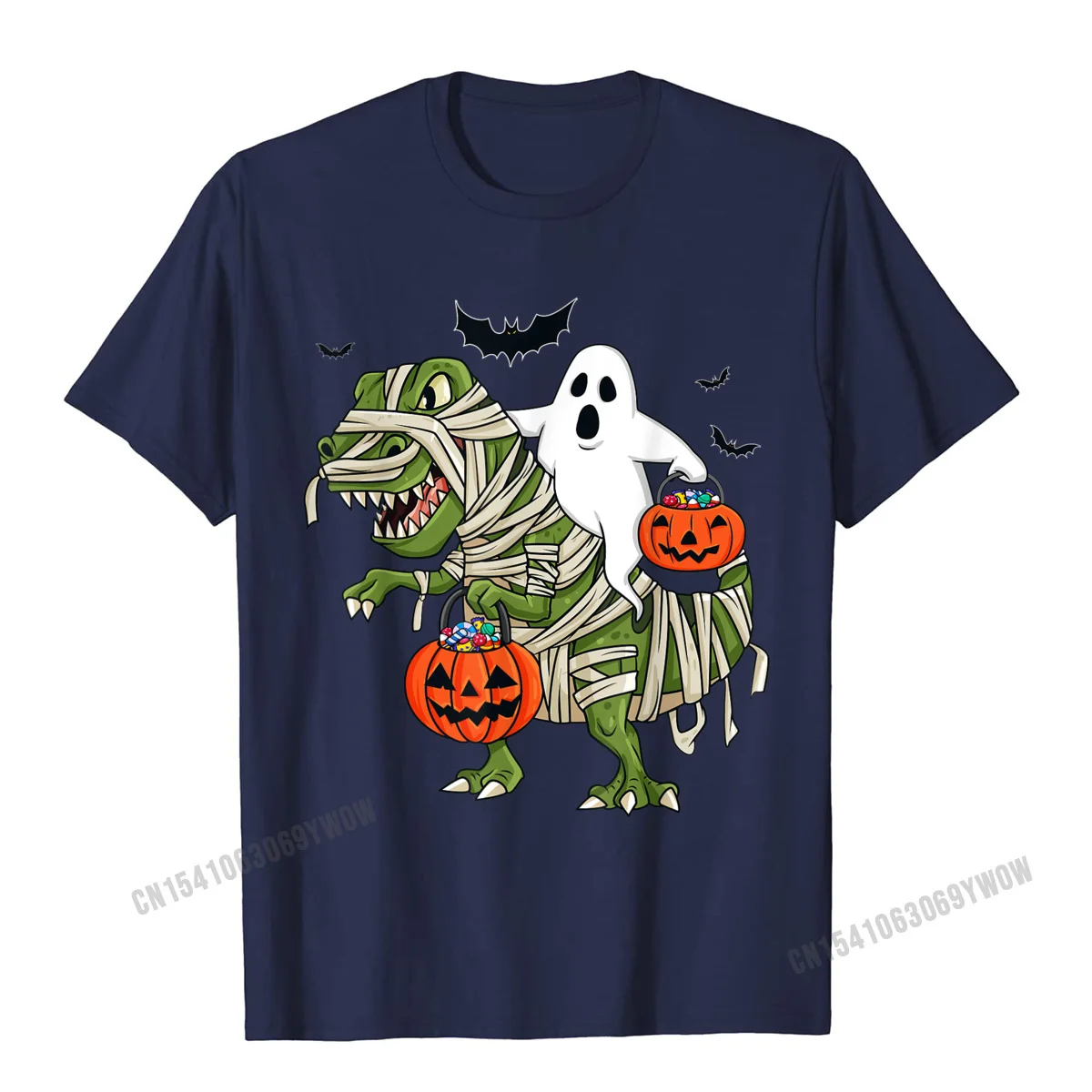 Print Custom April FOOL DAY Pure Cotton Round Neck Men T Shirt Europe Tee-Shirt 2021 Fashion Short Sleeve T Shirts Halloween Ghost Riding T Rex Funny Boys Girls Kids T-Shirt__622 navy