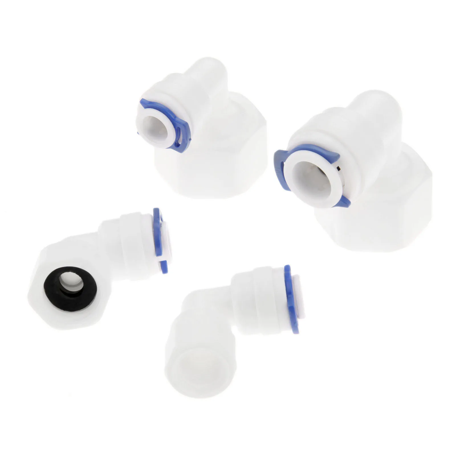 

5Pcs Reverse Osmosis RO Water System Elbow Pipe Fittings 1/4" 3/8" OD Hose 1/4" 1/2" 1/8" Female Thread Quick Coupling Connector