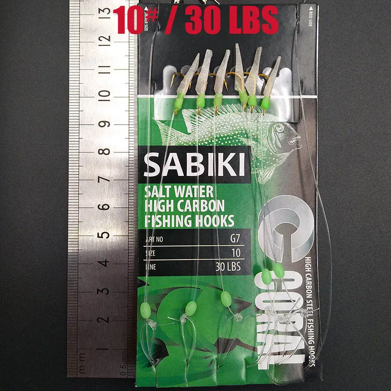 Lunker Sabiki lure flasher rig hook soft bait luminous eel glow dark mackerel fishing snapper mulloway flathead mullet shark 3