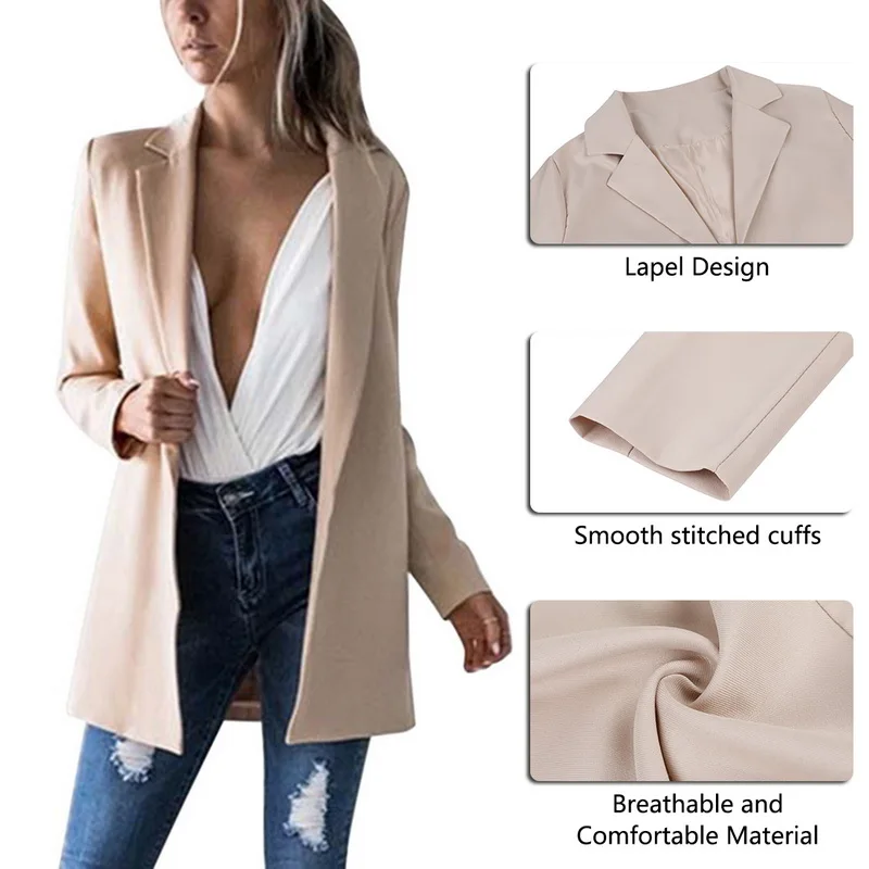 Spring Fashion Blazer Jacket Women Suit European Style Work OL Slim Suit Blazer Long Sleeve Mujer Blazer Outerwear